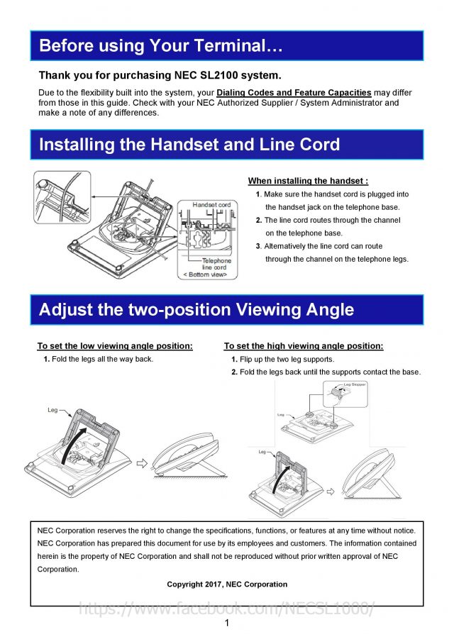 Nec Phone Manual User Guides